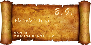 Bánó Irma névjegykártya