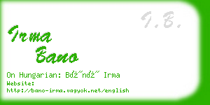 irma bano business card